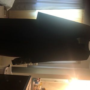 Black evening dress with slit in front